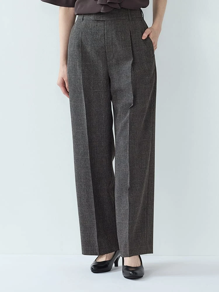 Mywardrobeシャドーピンスラブスーツワイドパンツ