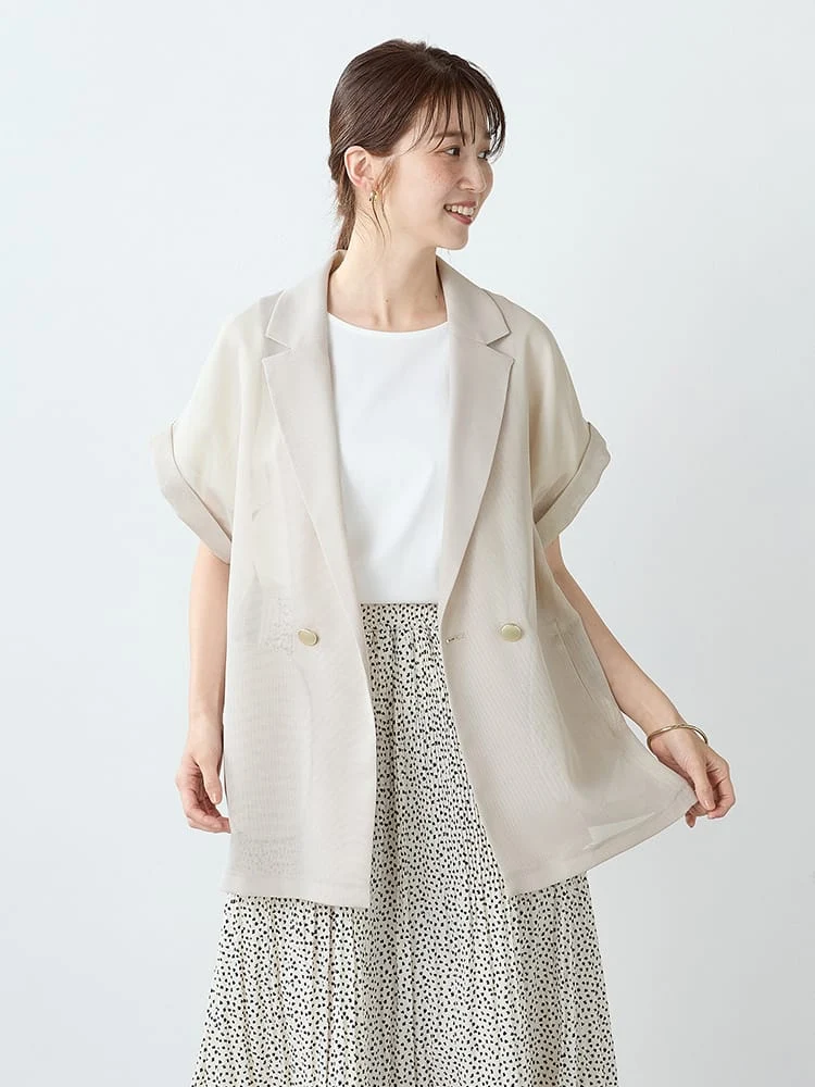 メッシュフレンチスリーブジャケット＜2BUYで10％OFF／3BUYで15％OFF！＞