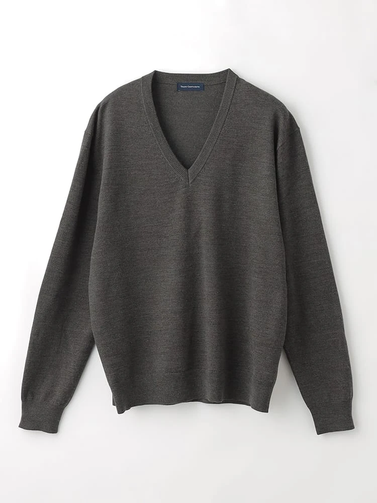 TRANSCONTINENTSBIZニットVネックセーターブラック/グレー/ネイビー