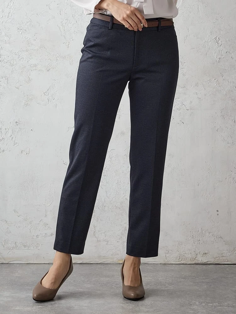 デレガントスーツニットテーパードパンツグレー/ネイビー