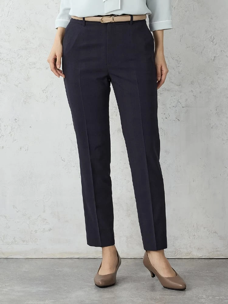 チェック柄スーツテーパードパンツグレー/ネイビー