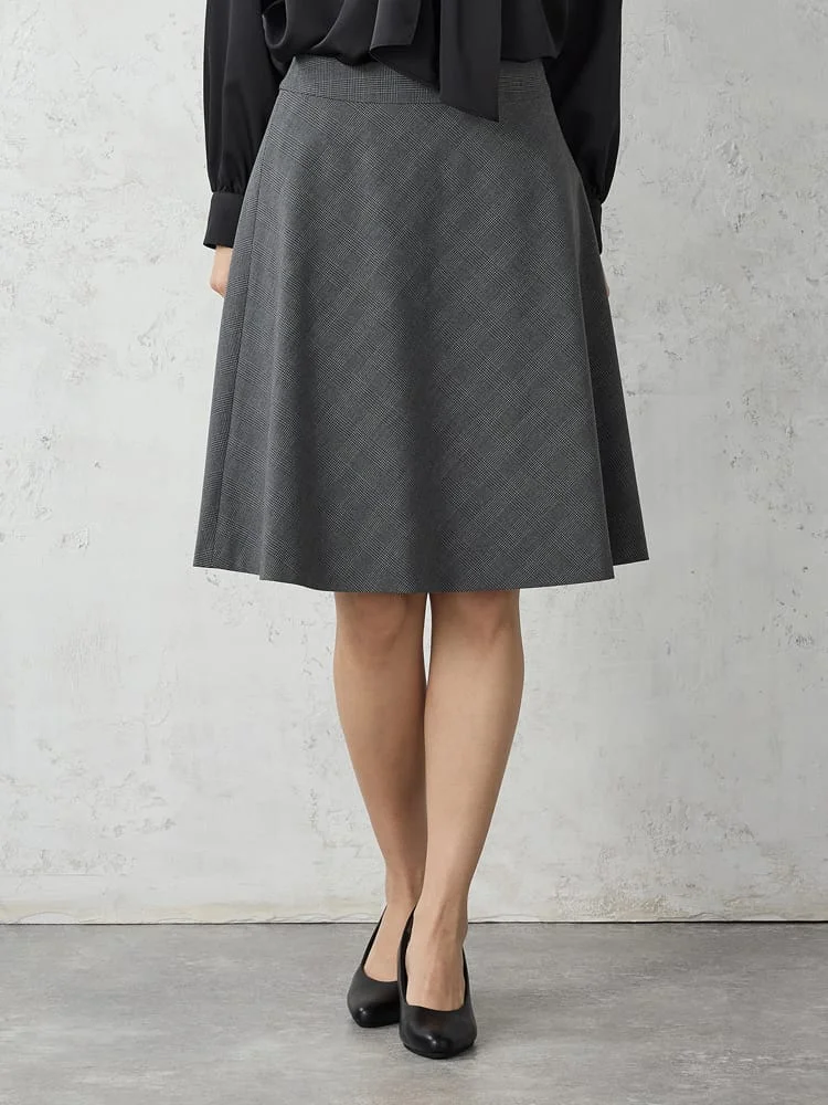 デレガントスーツフレアスカートグレンチェックグレー/ネイビー