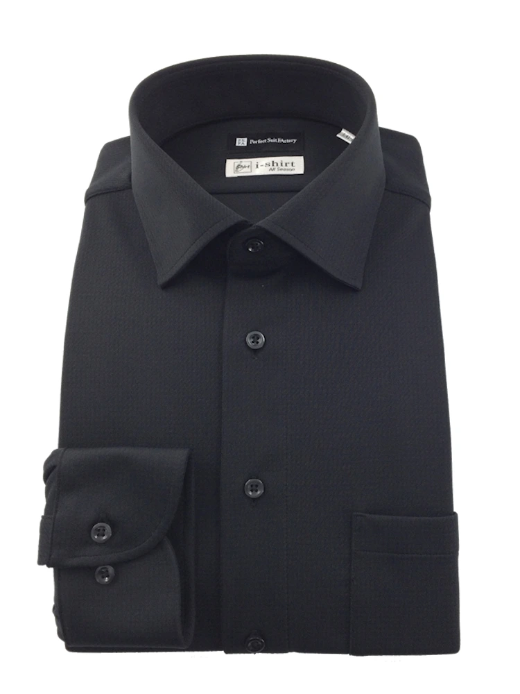 【完全ノーアイロン】長袖アイシャツダークカラー千鳥柄ブラック/ワイン/ブラウン/ネイビー＜3点で2,000円OFF！＞