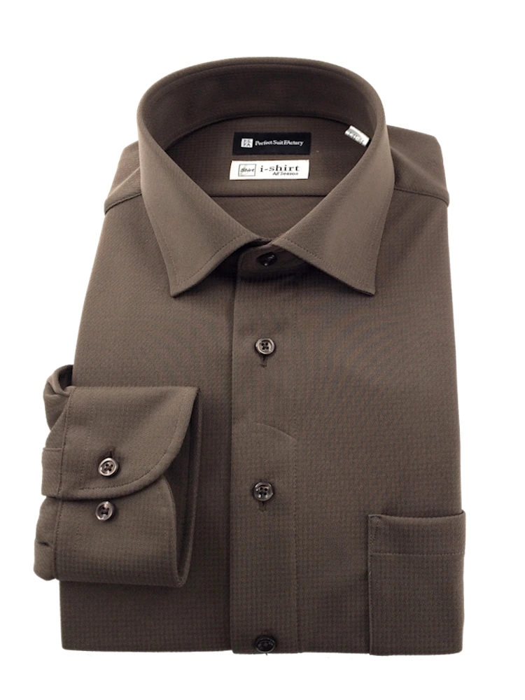 【完全ノーアイロン】長袖アイシャツダークカラー千鳥柄ブラック/ワイン/ブラウン/ネイビー＜3点で2,000円OFF！＞