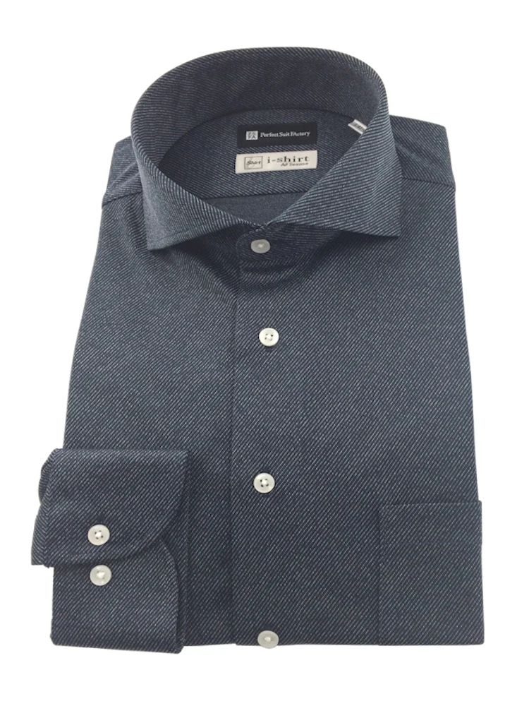 【完全ノーアイロン】長袖アイシャツデニムライクブラック/ブラウン/ネイビー＜3点で2,000円OFF対象＞