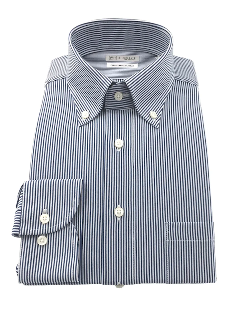 【完全ノーアイロン】長袖アイシャツロンスト柄グレー/サックス/ネイビー＜2点で1,000円／3点で2,000円OFF！＞