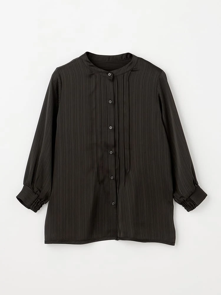 ピンタックブラウスブラック/グレー/ピンク