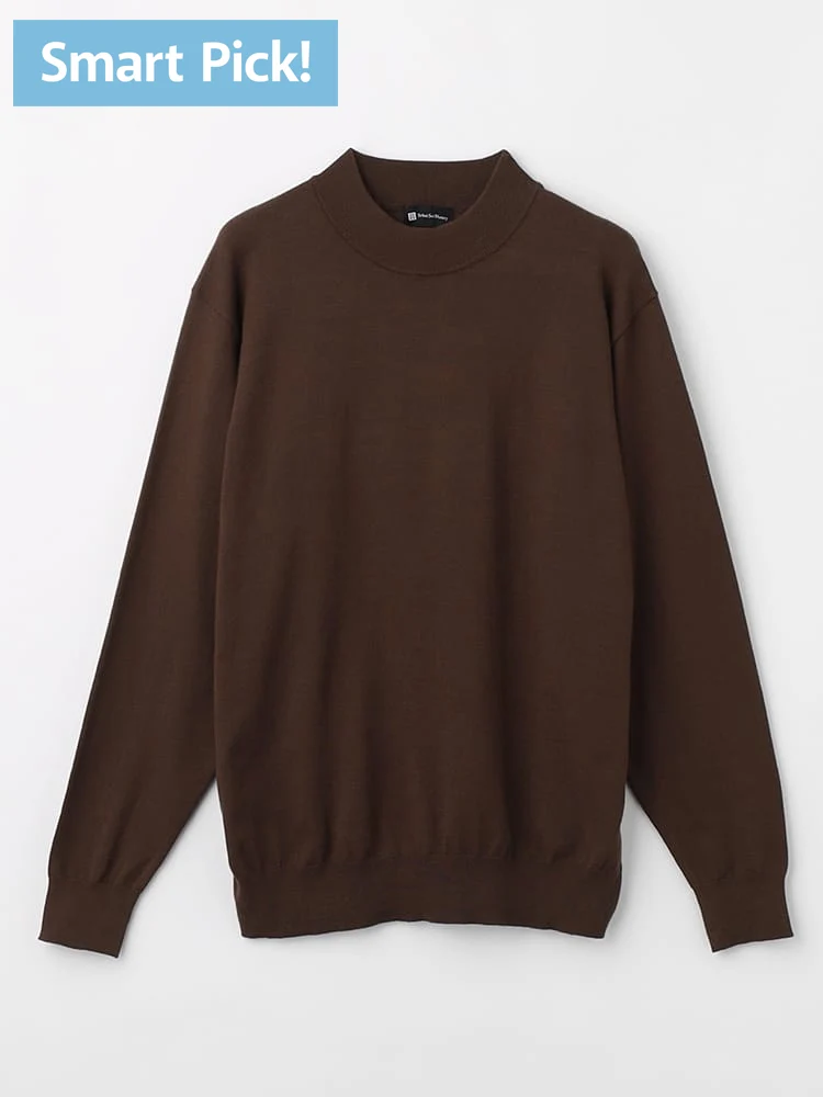 【SmartPick！】レーヨンブレンドモックネックベーシックニット
