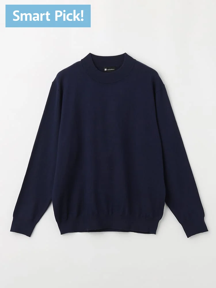 【SmartPick！】レーヨンブレンドモックネックベーシックニット