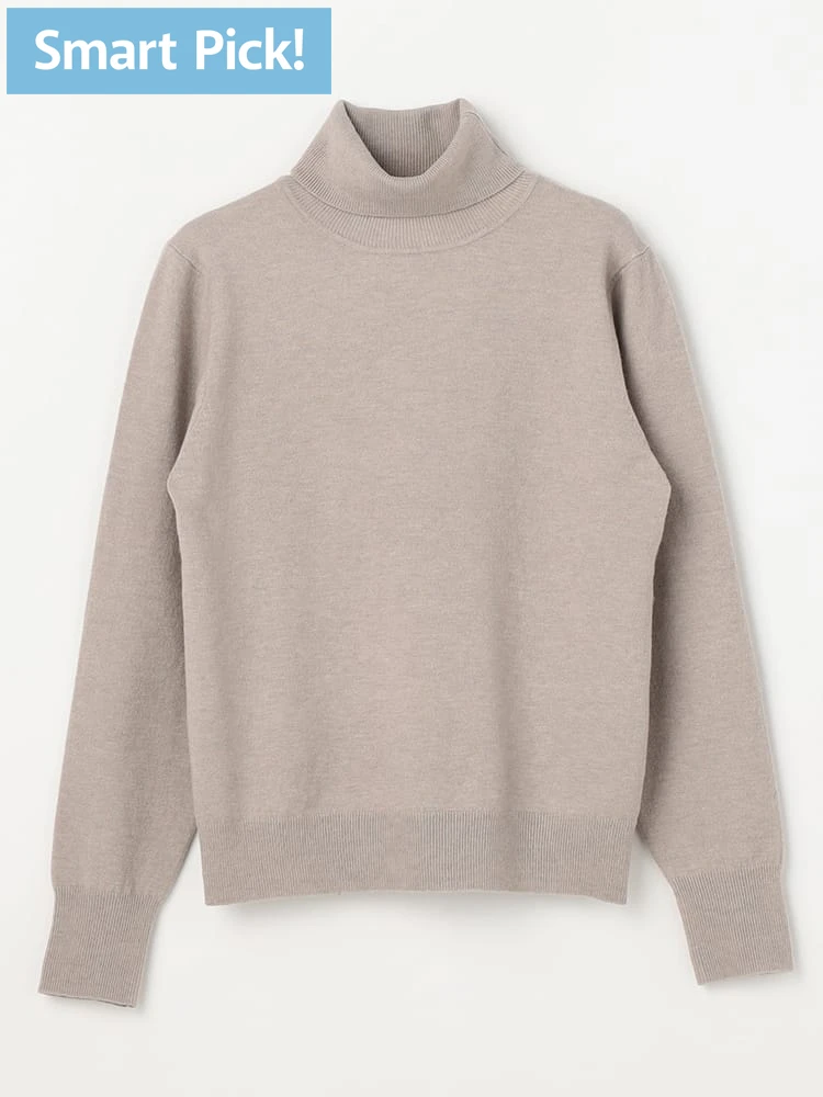 【SmartPick！/レディス】しっとり肌触りタートルネックニットカシミヤタッチシリーズ