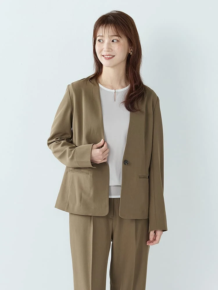 ツイルノーカラージャケット