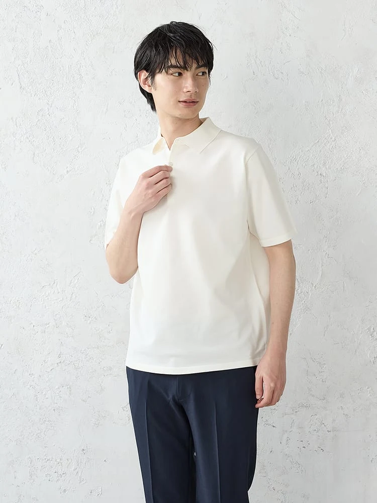 TRANSCONTINENTSニットポロシャツ