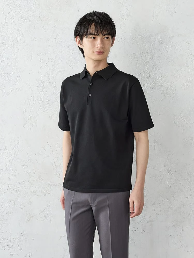 TRANSCONTINENTSニットポロシャツ