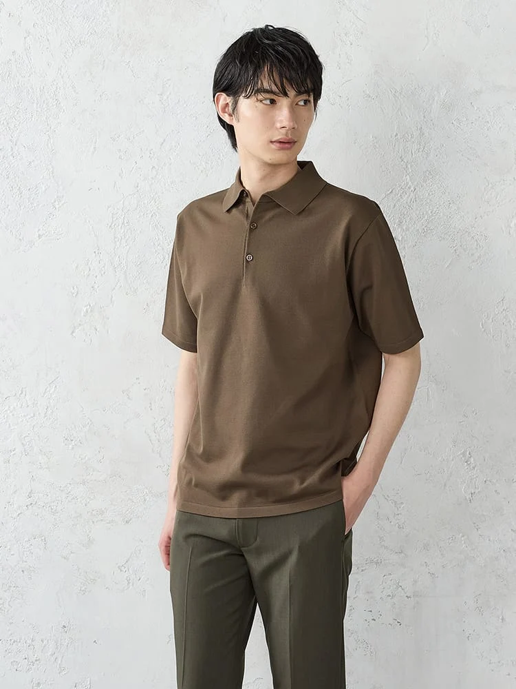 TRANSCONTINENTSニットポロシャツ