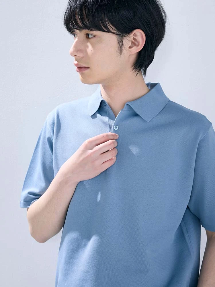 TRANSCONTINENTSニットポロシャツ