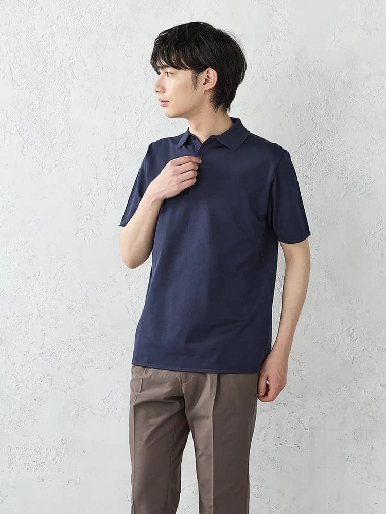 TRANSCONTINENTSニットポロシャツ