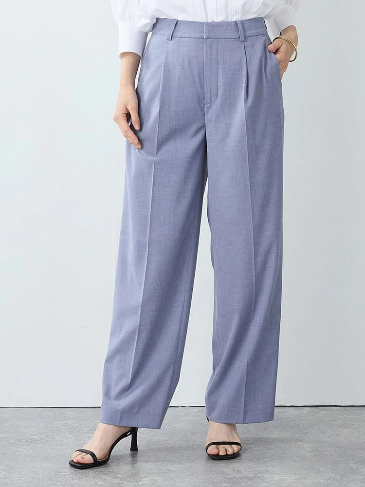 ＜ひんやり冷感＞ソフトタッチスマートワイドパンツ＜2BUYで10％OFF／3BUYで15％OFF！＞