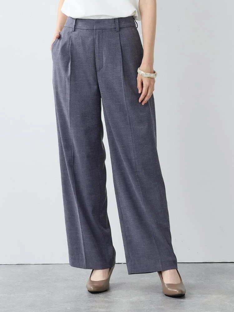 ＜ひんやり冷感＞ソフトタッチスマートワイドパンツ＜2BUYで10％OFF／3BUYで15％OFF！＞