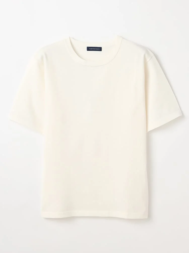 TRANSCONTINENTSクルーネック半袖ニットTシャツ