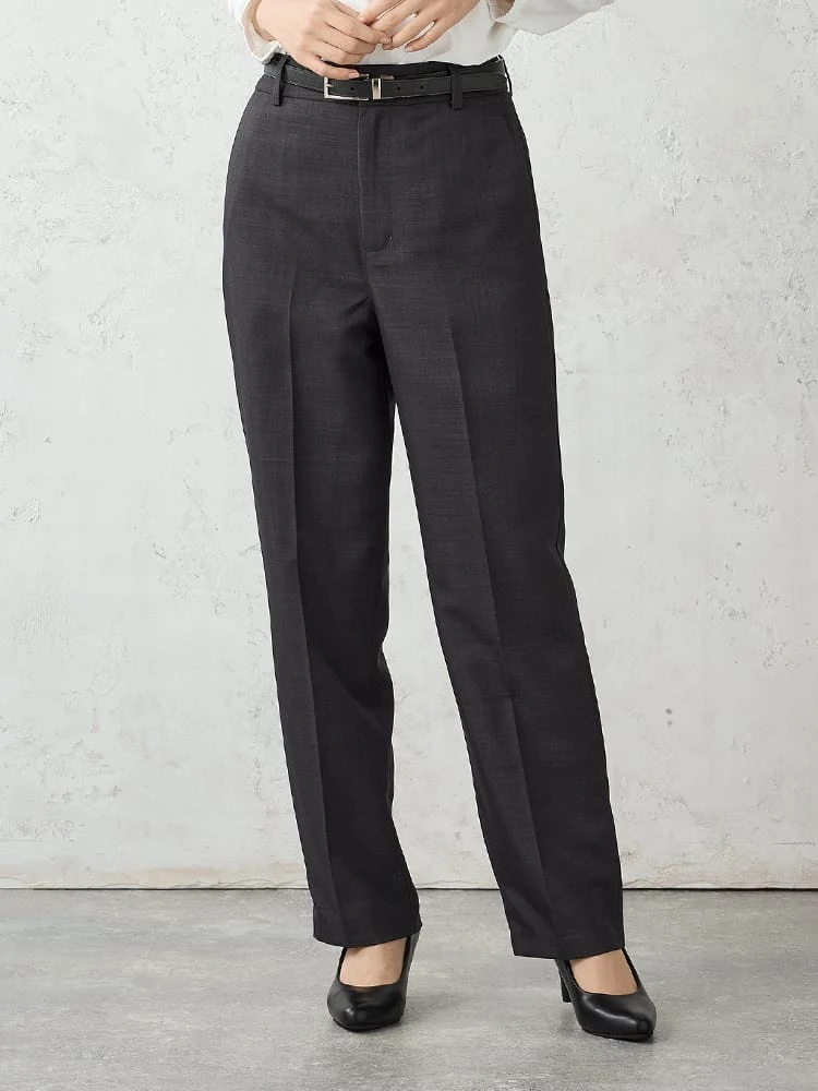 ソフトスーツテーパードパンツ無地グレー/ブラウン/ネイビー