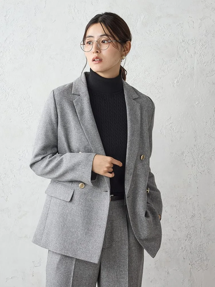 ヴィンテージツィードダブルジャケットミディアムグレー/チャコールグレー