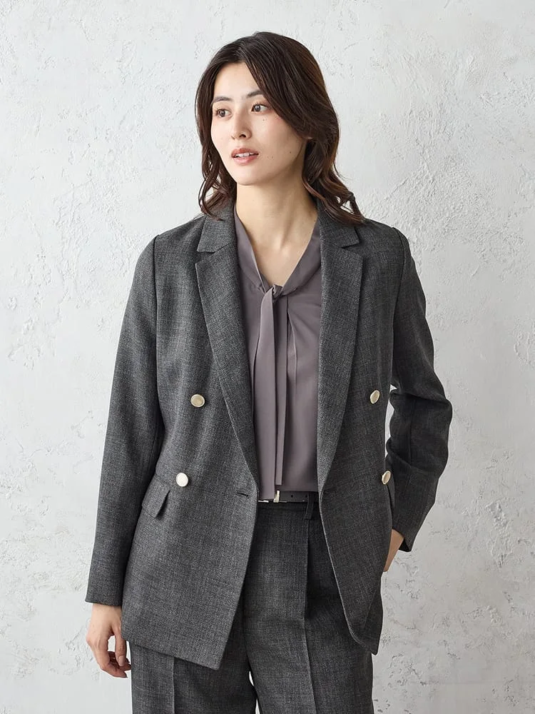 ヴィンテージツィードダブルジャケットミディアムグレー/チャコールグレー