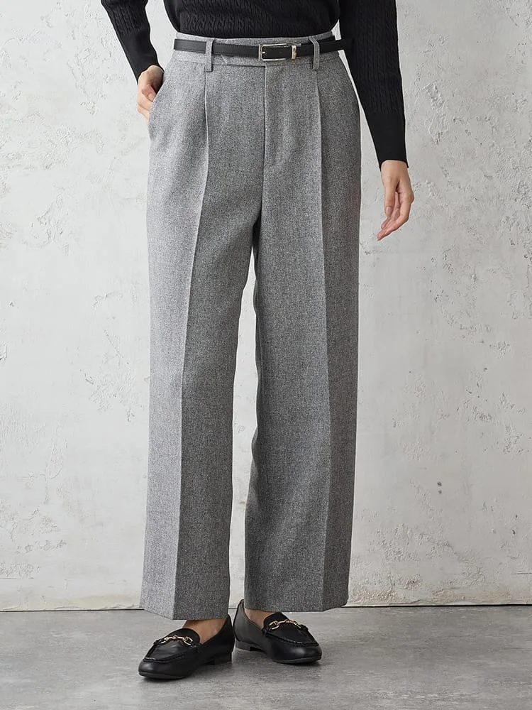 ヴィンテージツィードワイドパンツミディアムグレー/チャコールグレー