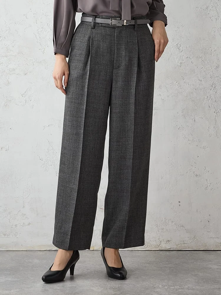 ヴィンテージツィードワイドパンツミディアムグレー/チャコールグレー