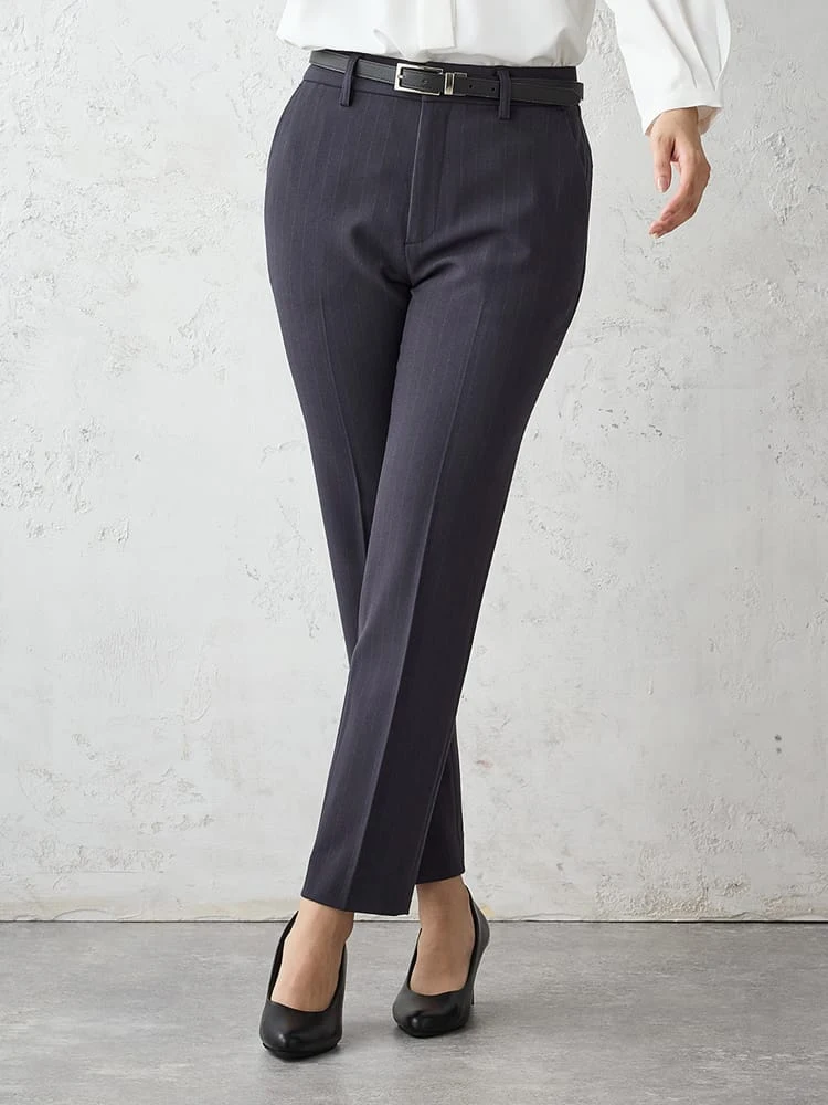 ＜あたたか裏起毛＞テーパードパンツ無地/ストライプ/千鳥柄