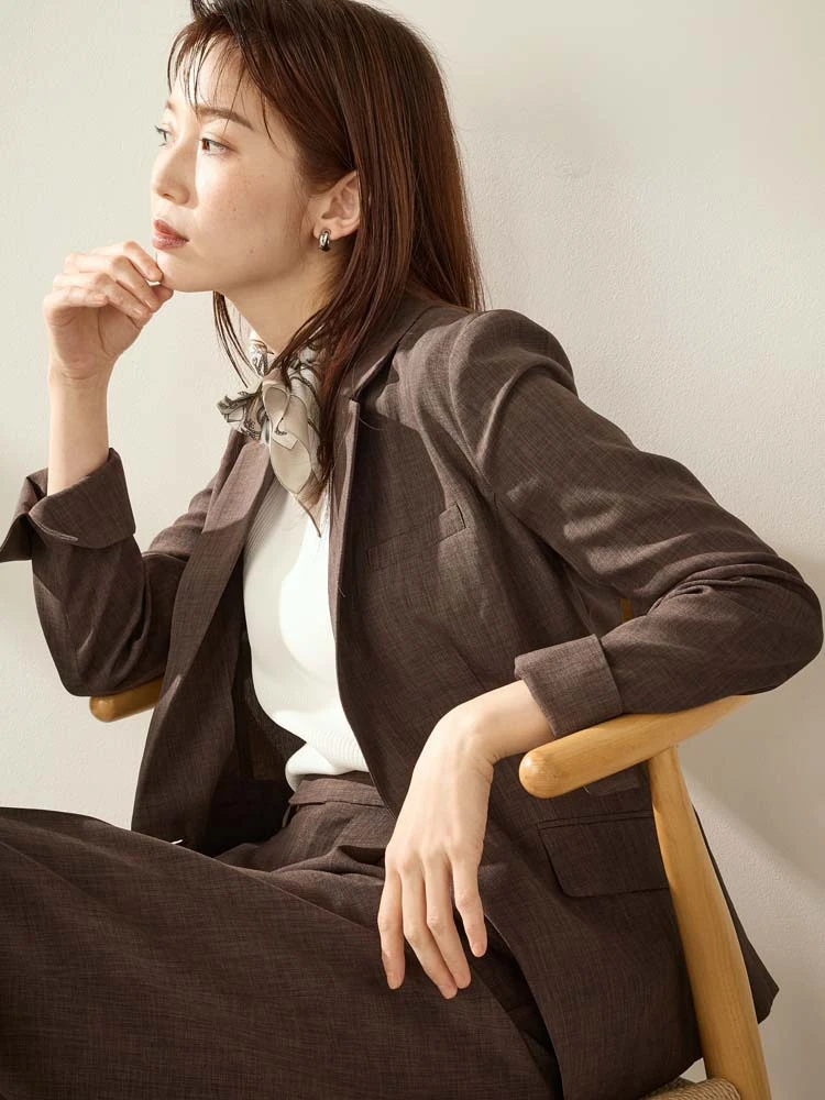 リネンライクシングルジャケット【ボーテ・セットアップ】