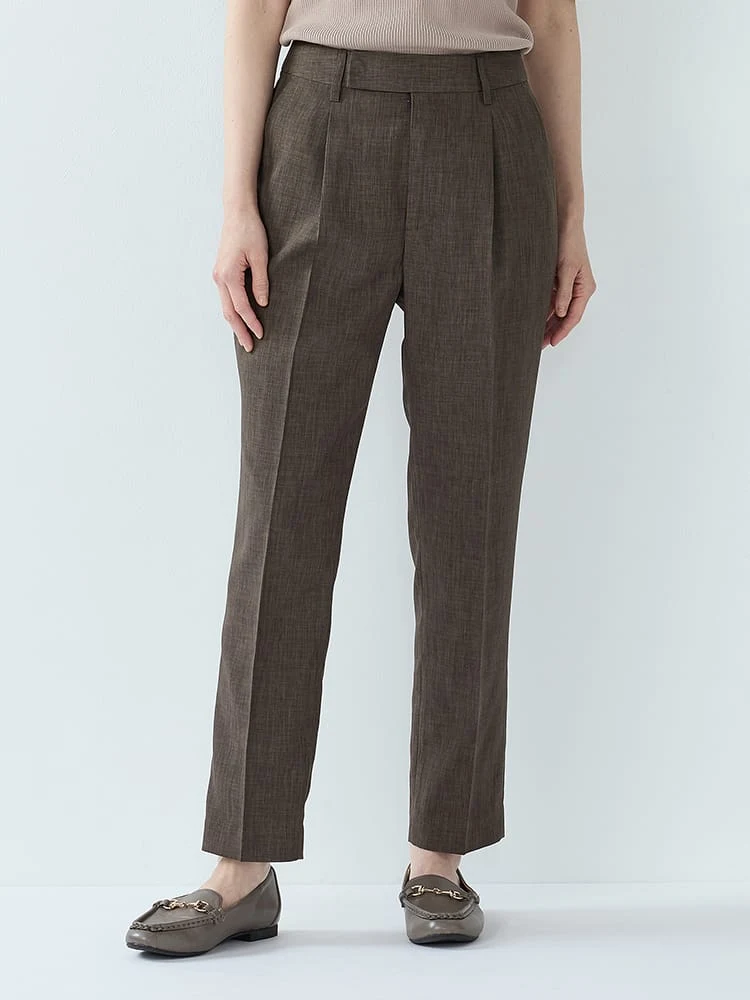 リネンライクテーパードパンツ【ボーテ・セットアップ】