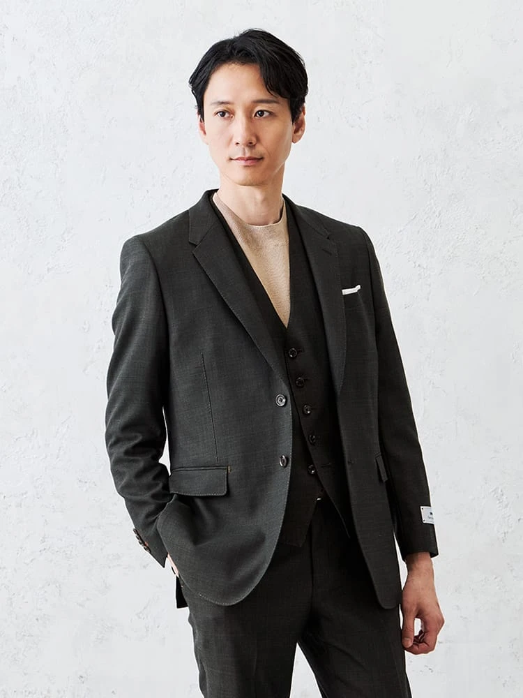 【EDWIN×P.S.FA】デニムライクウールジャケットベージュ/ブラウン/カーキ/ブルー