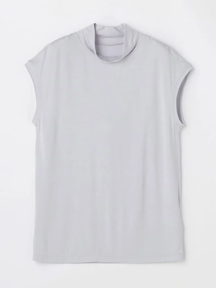 ハイネックノースリーブブラック/グレー/ブラウン〈2BUY10％OFF〉