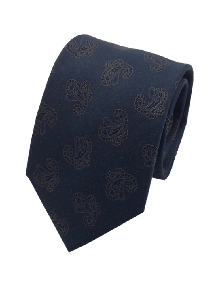 アルマンドネクタイシルク100％ペイズリー柄グレー/ブラウン/ネイビー