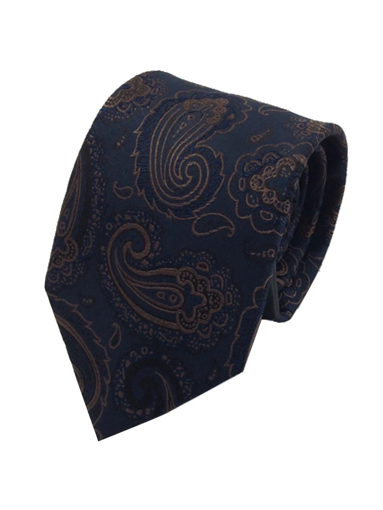 アルマンドネクタイシルク100％ペイズリー柄グレー/ブラウン/ネイビー