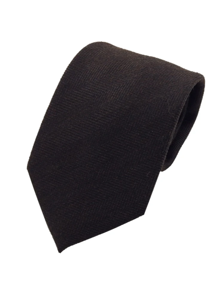 ウールポリネクタイ無地グレー/ブラウン/ワイン/グリーン/ネイビー