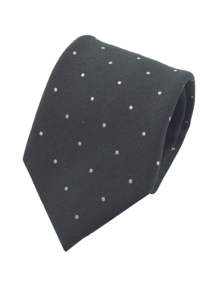 ウールポリネクタイドット柄グレー/グリーン/ネイビー