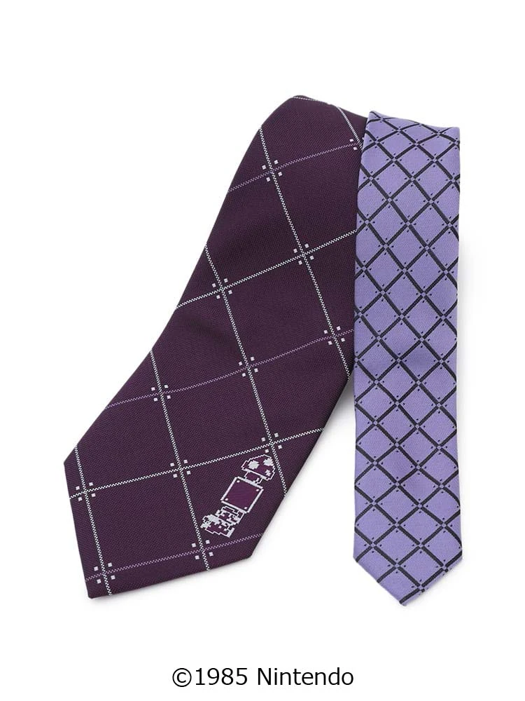 スーパーマリオネクタイチェック柄ネイビー/パープル