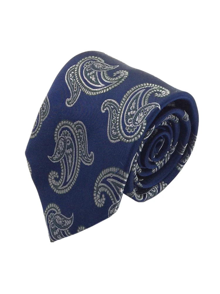 アルマンドネクタイシルク100％ペイズリーグレー/グレー/ブラウン/ネイビー