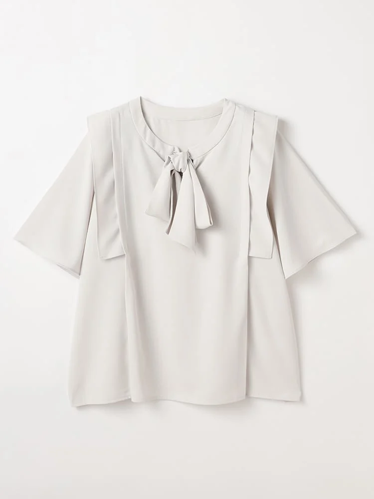 ＜ひんやり冷感/UVカット＞タイ付ブラウス＜2BUYで10％OFF／3BUYで15％OFF！＞