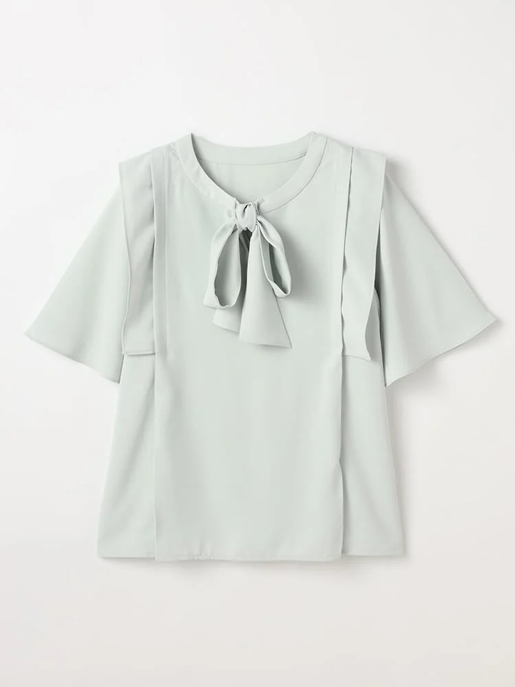 ＜ひんやり冷感/UVカット＞タイ付ブラウス＜2BUYで10％OFF／3BUYで15％OFF！＞