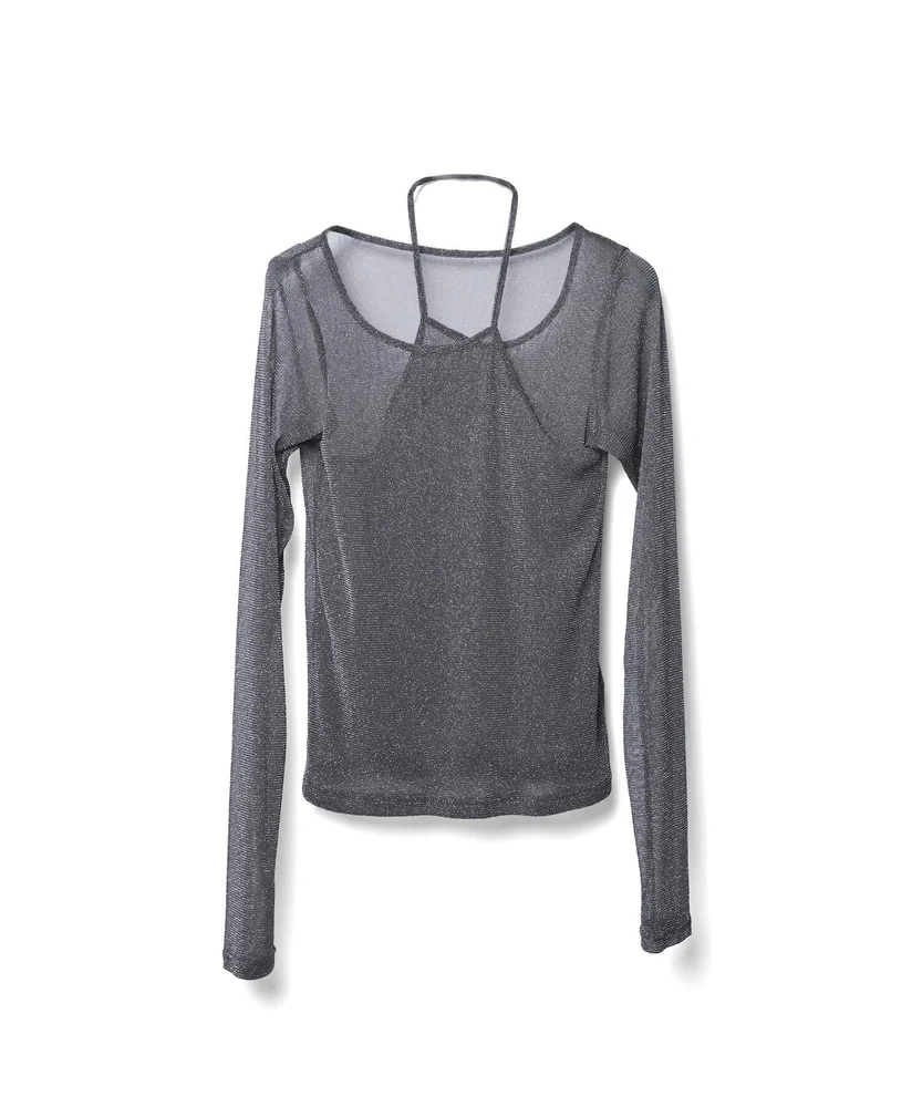 ラメ入りシアートップス【DIPINCHOCOLATE】