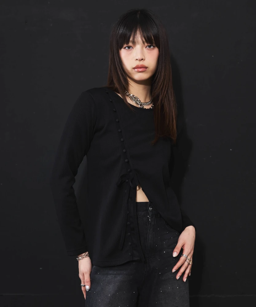 アシメデザインカットソー【DIPINCHOCOLATE】