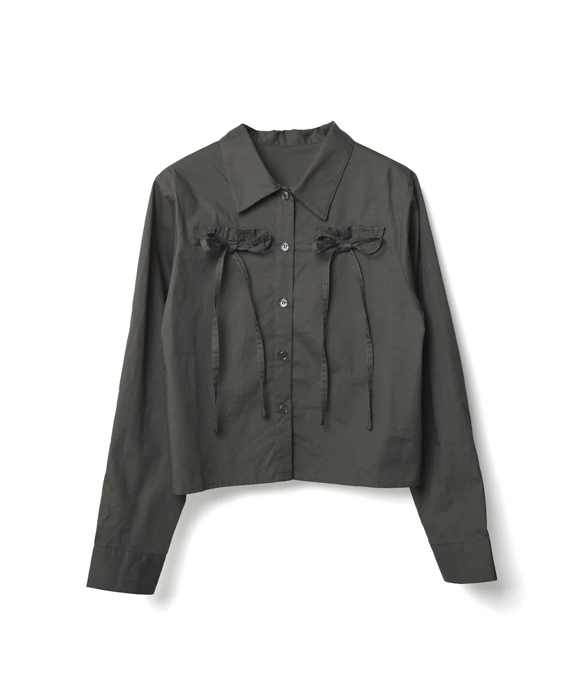 フロントリボンデザインシャツ【DIPINCHOCOLATE】