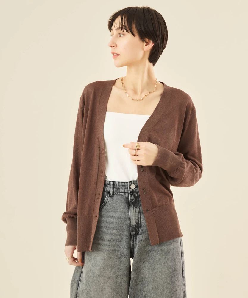 シアーニットラメ混カーディガン【Muscat（マスカット）】