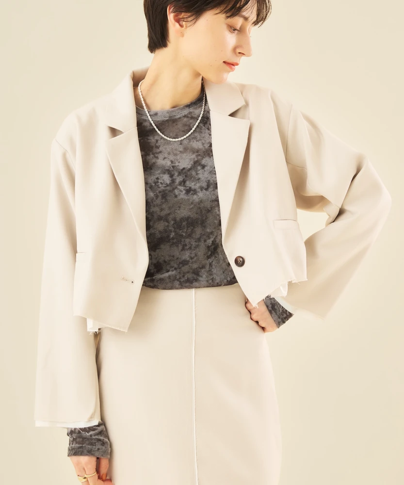 【セットアップ可！】カットオフデザインショートジャケット【Muscat（マスカット）】