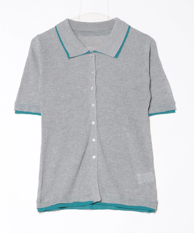 配色ニットポロシャツ【DIPINCHOCOLATE】