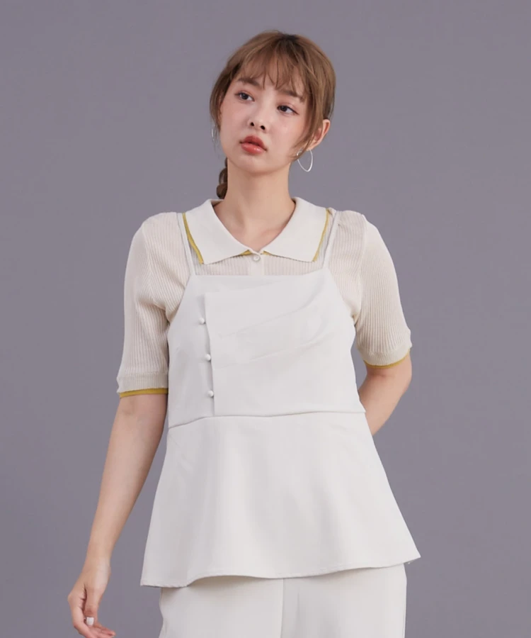 配色ニットポロシャツ【DIPINCHOCOLATE】