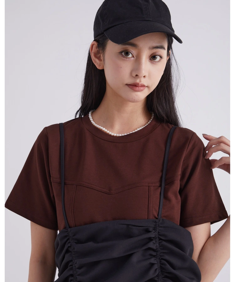 ビスチェ風デザインTシャツ【DIPINCHOCOLATE】