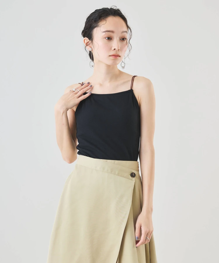 カットリブカップ付き配色キャミソール【Muscat（マスカット）】